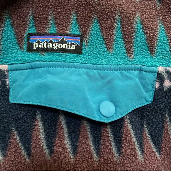 Patagonia Synchilla snap T laughing waters Aztec brown fleece pullover M read - Picture 9 of 16